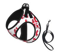 Danish Flag Map print Dog Harness, 2X Buckle,Dog Vest,No Pulling Front Leash Clip,for Small Medium Dogs