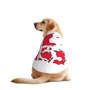 Danish Flag Map Print Dog Outfit Sleeveles, Funny Pet Dog Clothes Machine Washable Shirt Vest For Medium Large Dogs