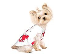 Danish Flag Map Print Dog Shirt Summer Pet T-Shirts Stretchy Cats Dogs Tee Shirt Sleeveless Tank Top Dog Vest