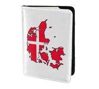 Danish Flag Map print Passport Cover, Passport Holder Cover Wallet Passport Wallet Case for Cards and Documents