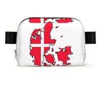 Danish Flag Map Print Square Bumbag Fanny Pack for Men Women Adjustable Belt Bag Waterproof Cross Body Bag Chest Bag