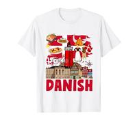 Danish Flag Outfit Idea For Women Denmark Flag & Danish Food T-Shirt