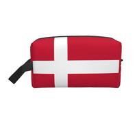 Danish Flag Portable Large-Capacity Double-Sided Printed Travel Toiletry Storage Bag, a Must-Have for Travel.