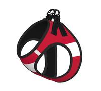 Danish Flag Print Adjustable Reflective Harness Leash Set For Cats, Dogs And Small Pets, Soft Breathable Mesh Walking Vest With Escape-Proof Lead