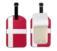 Danish Flag Print Bag Tags Stylish Luggage Tag 4.3 x 2.76 Inch Essential Travel Accessory Suitcases
