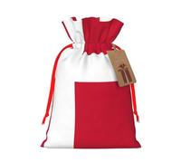 Danish flag Print Birthday Gifts Wrap Bag Unique Drawstring Gifts Bag Canvas Bags for Party Wedding Present,1 Piece M