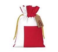 Danish flag Print Birthday Gifts Wrap Bag Unique Drawstring Gifts Bag Canvas Bags for Party Wedding Present,1 Piece S