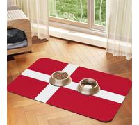 Danish Flag Print Cat Food Mat Pet Feeding Mat for Floor Pet Supplies Dog Water Bowl Mat Dog Essentials