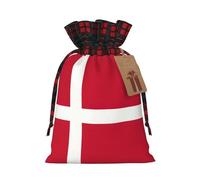Danish flag Print Christmas Drawstring Bags Reusable Santa Sack,for Candy,Wedding,Gifts And Storage