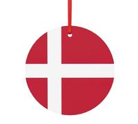 Danish Flag Print Christmas Home Decor Ornaments 2024 Small Xmas Tree Decoration Assorted Sizes(S,L)