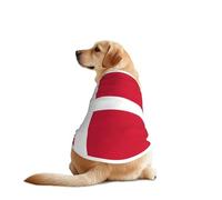 Danish Flag Print Dog Outfit Sleeveles, Funny Pet Dog Clothes Machine Washable Shirt Vest For Medium Large Dogs