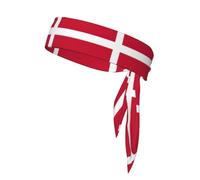 Danish Flag Print Double-Sided Sport Head Tie,Adjustable Sports Headband for Men'S Active Lifestyle