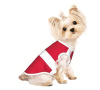 Danish flag Print Lightweight Dog Vest, Cat Sleeveless Shirt, Breathable Mesh Design for Summer Walking and Play