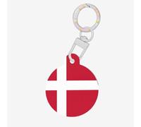 Danish Flag Print Round Acrylic Pet Tag, Dog Neck Pendant Tags for Pets Circular Dog Cat Collar Name Tags
