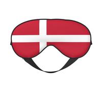 Danish Flag Sleep Mask Night's Sleep Soft Eye Mask Adjustable Strap Works Nap Position Sleeping Aid