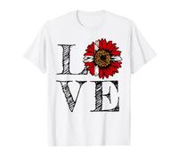 Danish Flag Sunflower Love Denmark Value Graphic T-Shirt