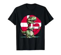 Danish Flag T-Rex Dino Heart Danish Pride Denmark Value Graphic T-Shirt, Men, Black, M