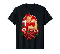 Danish Girl Denmark Flag Pride Woman Roots T-Shirt