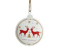 Danish Hand Painted Christmas Tree Ornament Border Festive Miniature Drum Hanging Holiday Atmosphere Rose Garland Curtain (A, 8.5X7CM)