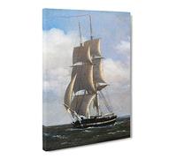Danish Naval Ship By Christoffer Wilhelm Eckersberg Canvas Print | Gallery Wrapped 30mm Frame Wall Art | 30x20 inches | Ready to Hang | Classic Seascape Picture | Living Room Bedroom Lounge Office