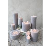 Danish Pillar Candles - Extra Tall Large Chunky Grey Candles - 15cm x 7cm