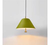 Danish Retro Pendant Lights Nordic Vintage Chandelier for Bedroom, Living Room Dining Table Round Green and Black Hanging Lamp Bar Decor(28cm,Warm Light)