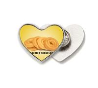 Danish Specialty Cookie Blessing Text Heart Metal Pin Brooch Clip Love