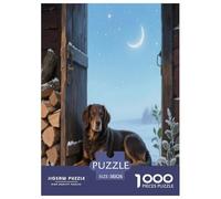 Danish Swedish Farm Dog 1000 Piece Jigsaw Puzzles Fun Challenging Modern Pet Dog for Family Activity Game for The Whole Gifts Suitable for Children & People Aged 14+ 38x26cm/1000pcs
