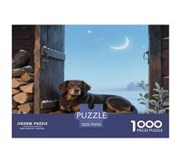 Danish Swedish Farm Dog 1000 Piece Jigsaw Puzzles Fun Challenging Modern Pet Dog Puzzles Game Beautiful Decoration Suitable for Children & People Aged 14+ 70x50cm/1000pcs