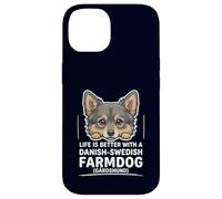 Danish-Swedish Farmdog Peeking Dog Life Is Better Gårdshund Case for iPhone 14