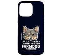 Danish-Swedish Farmdog Peeking Dog Life Is Better Gårdshund Case for iPhone 15 Pro Max