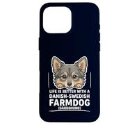 Danish-Swedish Farmdog Peeking Dog Life Is Better Gårdshund Case for iPhone 16 Pro Max