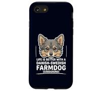 Danish-Swedish Farmdog Peeking Dog Life Is Better Gårdshund Case for iPhone SE (2020) / 7/8