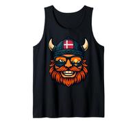 Danish Viking Denmark Helmet Mountain Sunset Reflection Tank Top