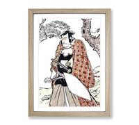 Danjuro As A Warrior By Katsukawa Shunsho Asian Japanese Framed Print | A2 Oak Framed Wall Art | Ready to Hang | Asian Nature Picture | Living Room Bedroom Lounge Office