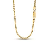 Dankadi 3mm Fine 925 Silver Pendant Rope Necklace Gold Plated Twist/Braided Mesh Chain 16-30inch Italian Design Gift Jewelry Birthday Party for Men Women, 22", Sterling Silver