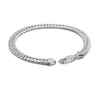 Dankadi 6 mm 925 Silver Snake Shape Bracelet for Men and Women Flat Snake Chain 17-23 cm Soft Round 17-23 cm Gift for Jewellery, Party, Birthday, 8", Silver