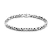 Dankadi Bracelet Venetian Net Thin 3 mm 5 mm 925 Silver Chain Square Round Soft Rolo Fine Italian Design 15 to 20 cm Jewellery Gift for Men Women, 7.5"", Silver, 3mm box