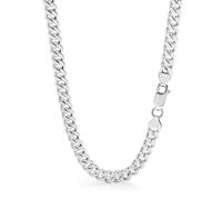 Dankadi Cuban Necklace Thin Wide 3mm 4mm 5mm 925 Sterling Silver Cuban Chain Fine Link Skirt Punk Hip Hop Miami Gift Jewellery Party Birthday Men Women, 28", Sterling Silver