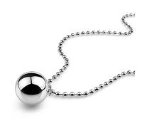 Dankadi Fashion Silver Harmony Ball Necklace Brilliant Chime Bola 20MM Pendant Choker 18" 20" 22" Beads Chain O-Chain Women Jewelry Gifts For Pet Cats & Dogs, 18 inches, Sterling Silver, No Gemstone