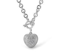 Dankadi New Women's 925 Sterling Silver Necklace Noble Heart Pendant Necklace Solid Silver Rolo Chain 18-26'' Birthday Party Jewelry Necklace Accessories, length, Metal, No Gemstone