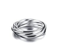 Dankadi Ring 3/5/9 Pieces Interwoven 925 Silver, Width 4/6/9 mm, Size 49 to 70 mm, Multiple Ring, Triple Fine, Smooth Crossing, Gift for Party, Wedding, for Women, Men, Girls, Silver
