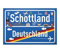 DankeDir! Scotland Place Sign UK Sign 30 x 20 cm Gift Idea Voucher Travel Holiday Travel Voucher Men & Women Money Gift Leaving Card Gift Idea Decoration Card