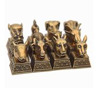 Danlai 12pcs/Set Chinese Zodiac Animal Head Sculpture Key Chain Decoration Good Luck for Keychain Durable Keys Present