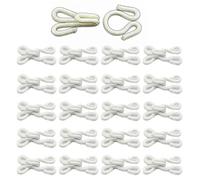 Danlai 20 Sets White Fabric Covered Hook Eye Closures Bra Fasteners Black Sew on Coat Fastenings