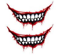 Danlai 2pcs Motorcycle Helmet Sticker Devil's Teeth Car Styling Decals DIY Self Adhesive Sticker for Motorbike Decoration