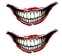 Danlai 2pcs Motorcycle Helmet Sticker Devil's Teeth Car Styling Decals DIY Self Adhesive Sticker for Motorbike Decoration