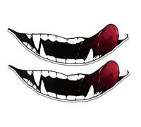 Danlai 2pcs Motorcycle Helmet Sticker Devil's Teeth Car Styling Decals DIY Self Adhesive Sticker for Motorbike Decoration