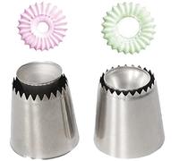 Danlai 2pcs/set Sultan Tube Icing Piping Nozzles Cookie Biscuit Russian Ice Cream Pastry Tips Cake Mold Cake Decorating Tools