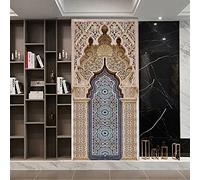 Danlai 3d Door Sticker Muslim Great Mosque of Mecca Door Art Mural Sticker Home Decor Living Room Porch Wall Stickers Wallpaper